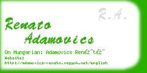 renato adamovics business card